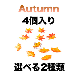 訂製商品 [4 件] 2 種可供選擇 秋季楓葉銀杏葉棕色 bre04 第1張的照片