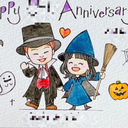 似顔絵 似顔絵オーダー 似顔絵イラスト ハロウィン 記念日 プチギフト 2枚目の画像