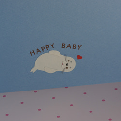 【BA-04】出産祝いカード | アザラシ 2枚目の画像