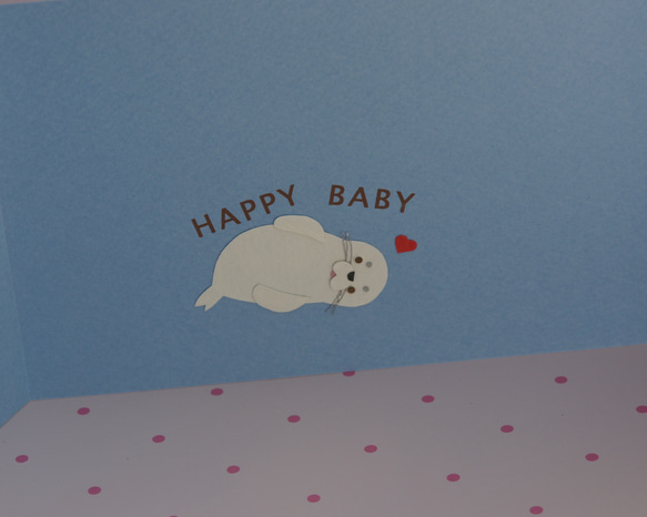 【BA-04】出産祝いカード | アザラシ 2枚目の画像