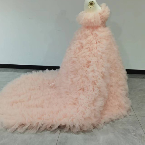 送料無料！ピンクカラードレス ソフトチュール もこもこドレス