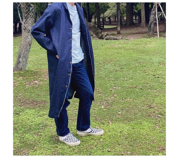 岡山セルビッチデニム9.5ozシャツジャケット/ユニセックス・デニム好きのためのジャケット 3枚目の画像