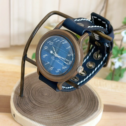 手作り腕時計　Via Aurelia(タータンチェックBlue & Navy Blue) 6枚目の画像