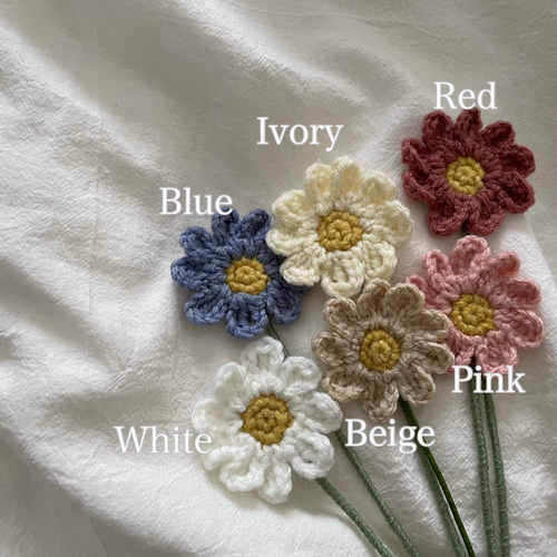 マーガレットブーケ 〗ミニブーケ 結婚式 かぎ編み ウェルカムスペース