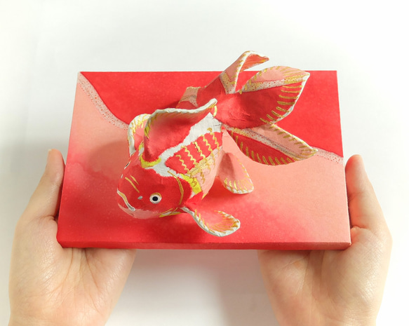 創作紙張り子 福金魚 ～ねぶた和紙を使って～ 5枚目の画像