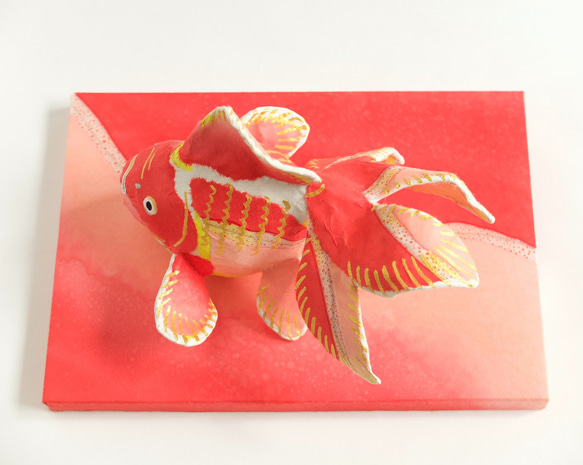 創作紙張り子 福金魚 ～ねぶた和紙を使って～ 4枚目の画像