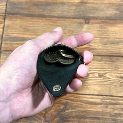小三幣盒鑰匙扣，可容納約 500 日元，3 種顏色，義大利皮革 第2張的照片