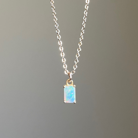 [熱門部落格推薦] 珍貴蛋白石項鍊，防過敏，14kgf，生日禮物，十月誕生石 第4張的照片