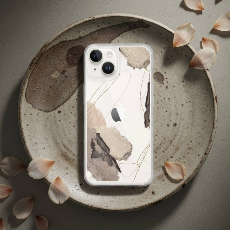 《 朽葉 くちば 》スマホケース Android iPhone対応｜透明 花柄 アートデザイン 全機種対応 プレゼント