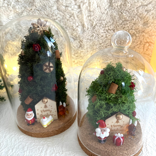 超早割クリスマス2025 コルクガラスドームツリー ガラス細工のサンタ