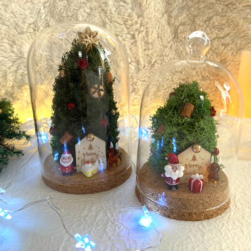 超早割クリスマス2025 コルクガラスドームツリー ガラス細工のサンタ