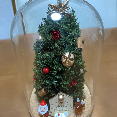 超早割クリスマス2025 コルクガラスドームツリー ガラス細工のサンタ
