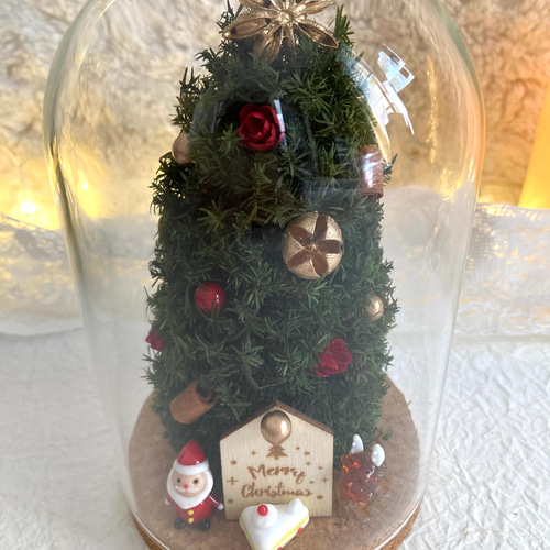 超早割クリスマス2025 コルクガラスドームツリー ガラス細工のサンタ