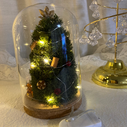 超早割クリスマス2025 コルクガラスドームツリー ガラス細工のサンタ