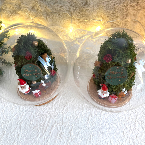 超早割クリスマス2025 プリザーブドドライフラワーガラスドーム ガラス
