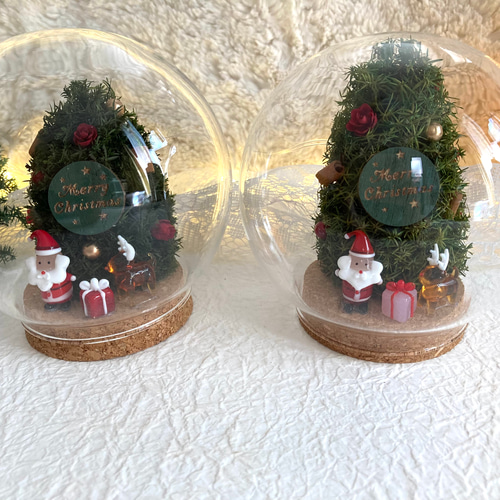 超早割クリスマス2025 プリザーブドドライフラワーガラスドーム ガラス