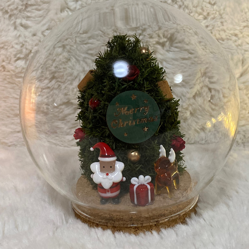 ガラス細工 クリスマス 梯子サンタ ツリー トナカイ プレゼント ガラス