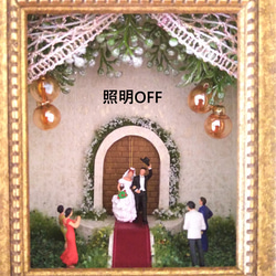 結婚おめでとう/ Congratulations on Your Wedding◆ジオラマ・アート◆1点物 照明オブジェ 9枚目の画像