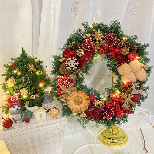 クリスマス2025SALE プリザーブドドライフラワーウィンターリース