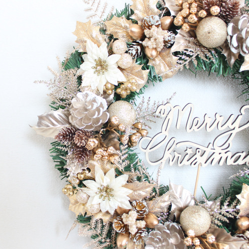 SALE♪「送料無料」クリスマスリース 直径約30cm X3340 リース