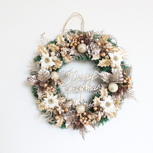 SALE♪「送料無料」クリスマスリース 直径約30cm X3340 リース