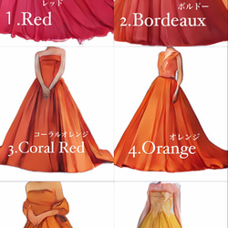 ドレス当てクイズ カラードレス色当て お色直し ウェルカムスペース A4サイズ 投票用紙付き 色味等変更できます♡ 3枚目の画像