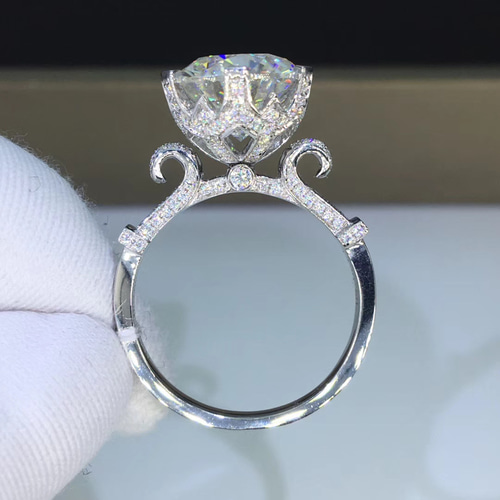 newデザイン】白金の薔薇 モアサナイト ダイヤモンド リング k18 指輪 