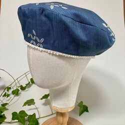 着物リメイク　リバーシブルベレー帽 3枚目の画像