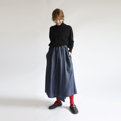 ＊ラスト１　春ウララＳＡＬＥ　ラップ巻きスカート　ロング　重ねデザイン 甘織デニム　F22 10枚目の画像
