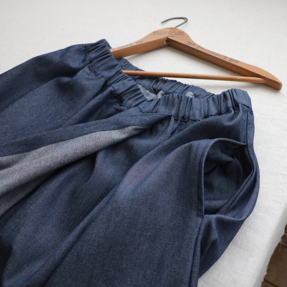 ＊ラスト１　春ウララＳＡＬＥ　ラップ巻きスカート　ロング　重ねデザイン 甘織デニム　F22 5枚目の画像