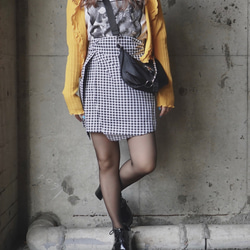 Mellow Rib Cardigan (yellow) ニットカーディガン イエロー 黄色 ガーリー 1枚目の画像