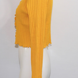 Mellow Rib Cardigan (yellow) ニットカーディガン イエロー 黄色 ガーリー 8枚目の画像