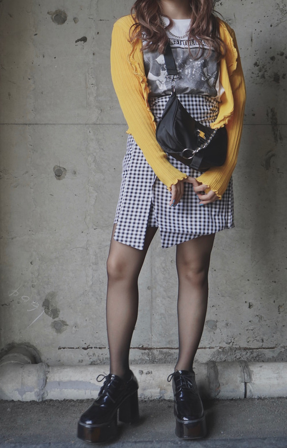 Mellow Rib Cardigan (yellow) ニットカーディガン イエロー 黄色 ガーリー 3枚目の画像