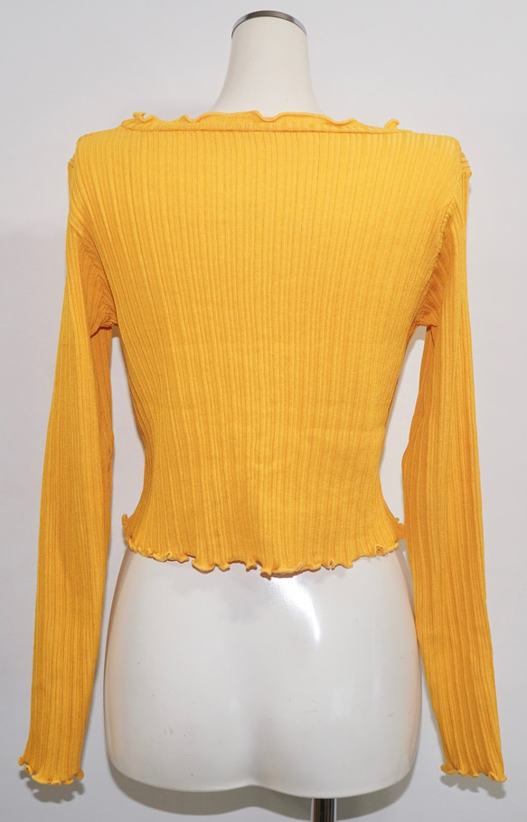 Mellow Rib Cardigan (yellow) ニットカーディガン イエロー 黄色 ガーリー 9枚目の画像