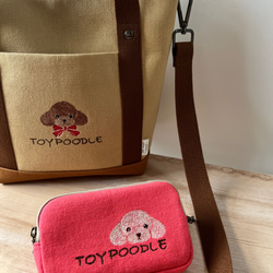 ふわもこトイプードル刺繍♡コインケース///ミニポーチ 7枚目の画像