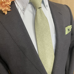 日本の伝統色ネクタイ　新色白緑 5枚目の画像