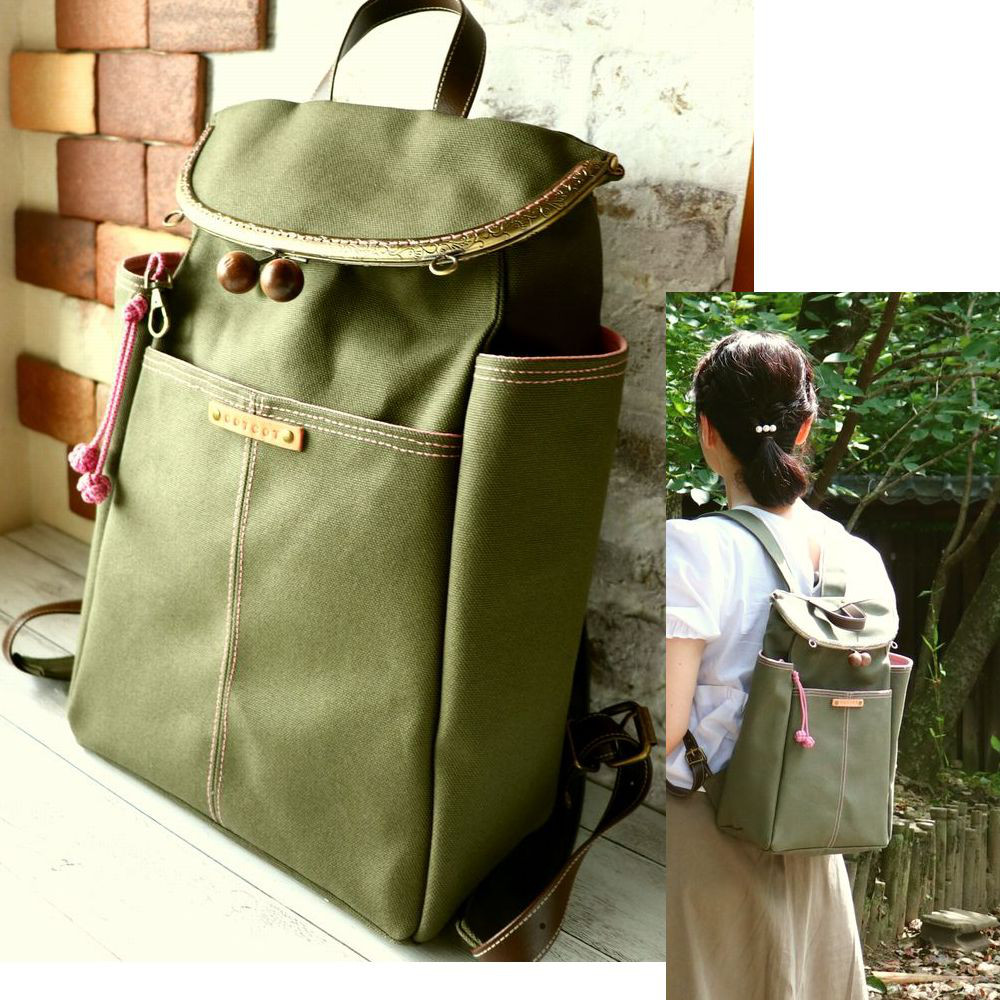 JUNE　楕円底リュック（L）　帆布 JUNE様専用 楕円底リュック（L） 帆布 - メルカリ