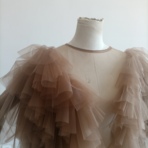 豪華！コーヒーの色 ソフトチュール トップス 結婚式/披露宴/前撮り  