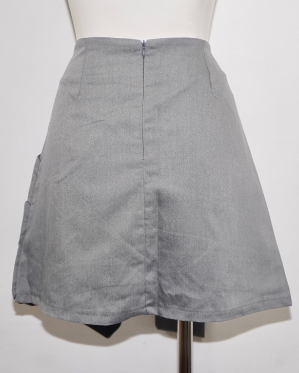 Irregular Mini Skirt (grey) ミニスカート グレー 灰色 カジュアル 8枚目の画像