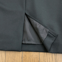 サイズ別　裏地付き　圧縮ウールニットのタイトスカート　黒 6枚目の画像