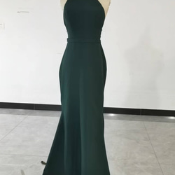 エレガント カラードレス グリーン ソフトマーメイドライン ベアトップ  