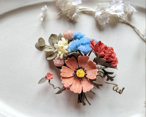 草木染め布花コサージュ コサージュ 染め花Roses(ソメハナローズ) 通販