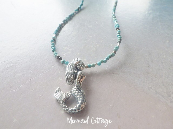*sv925*Silver Mermaid ☆銀の人魚の天然石ネックレス 2枚目の画像