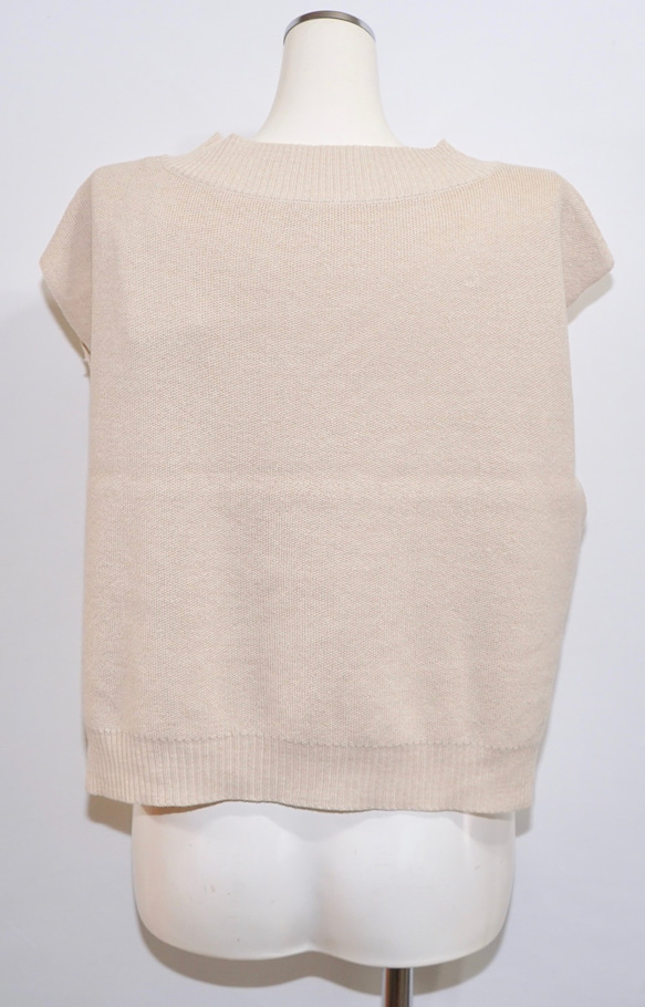 Basic V-neck Knit Vest (beige) ニットベスト ベージュ 薄茶 カジュアル 7枚目の画像