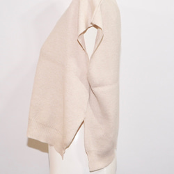 Basic V-neck Knit Vest (beige) ニットベスト ベージュ 薄茶 カジュアル 6枚目の画像
