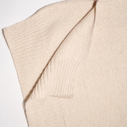 Basic V-neck Knit Vest (beige) ニットベスト ベージュ 薄茶 カジュアル 9枚目の画像