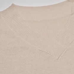 Basic V-neck Knit Vest (beige) ニットベスト ベージュ 薄茶 カジュアル 8枚目の画像