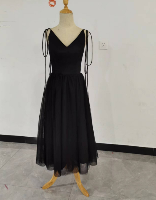 上品！カラードレス ブルーグレー キャミソール ソフトチュール 背中  