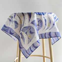 ハンカチ・スカーフ  / 月の番人 /パープル / ギフトにも 5枚目の画像