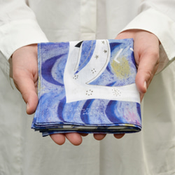 ハンカチ・スカーフ  / 月の番人 /パープル / ギフトにも 3枚目の画像